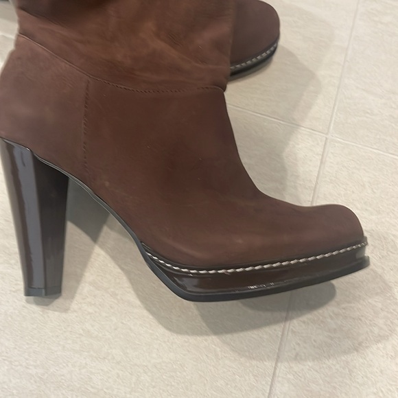 Chocolate Suede Cole Haan Heeled Boots - Picture 3 of 6
